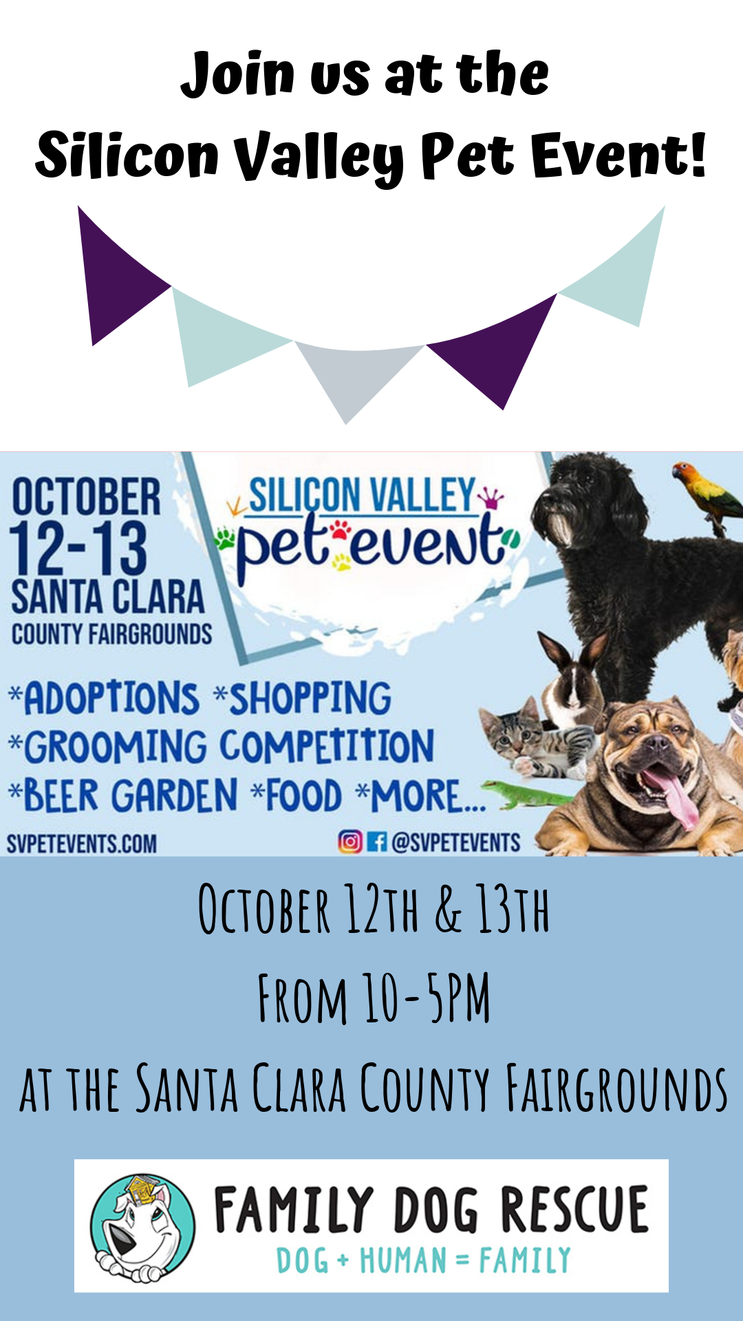 Silicon Valley Pet Event – Family Dog Rescue | San Francisco CA | Dog +  Human = Family